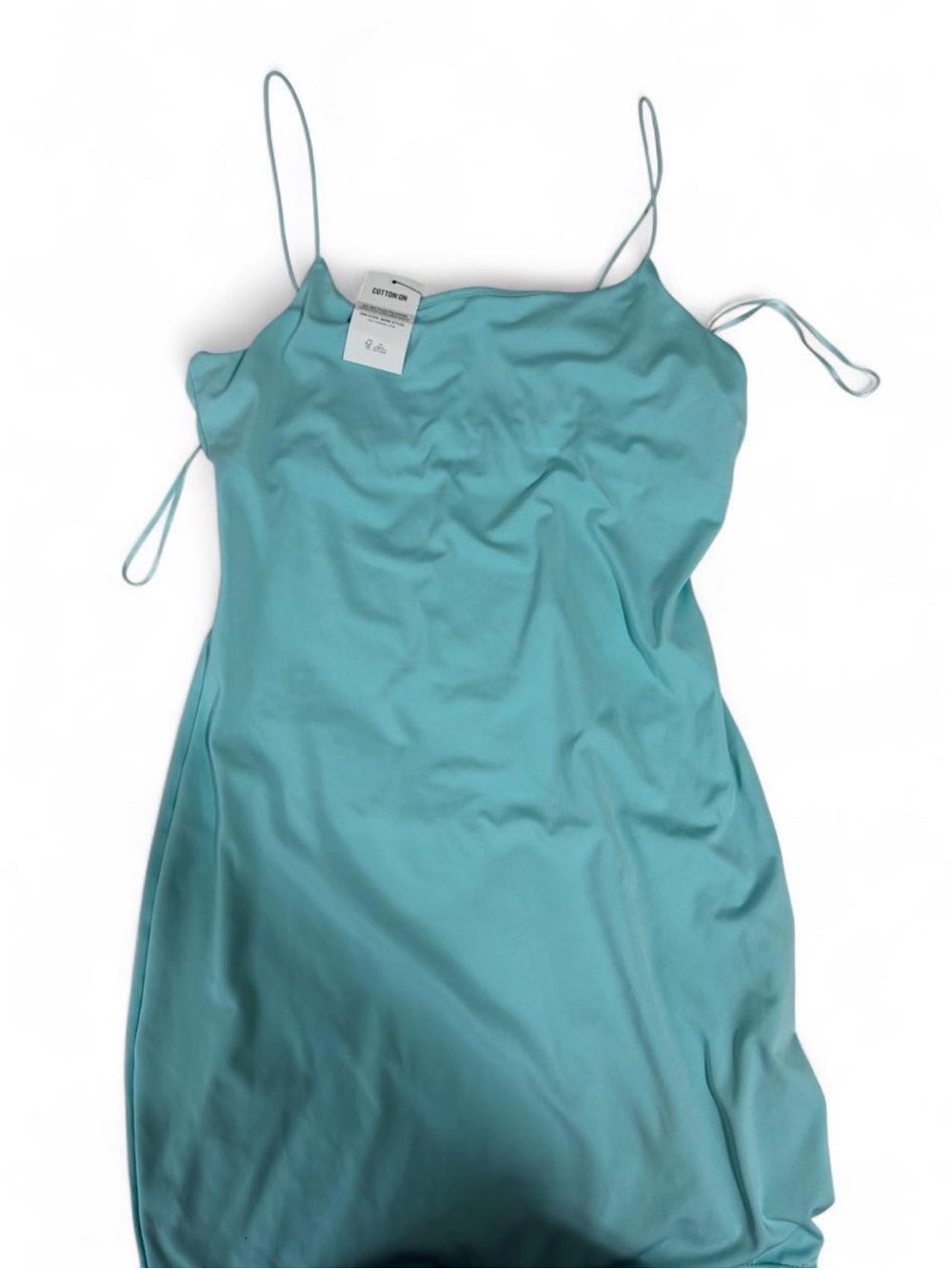 Sleeveless Slip Dress Tank Top - Aqua Blue